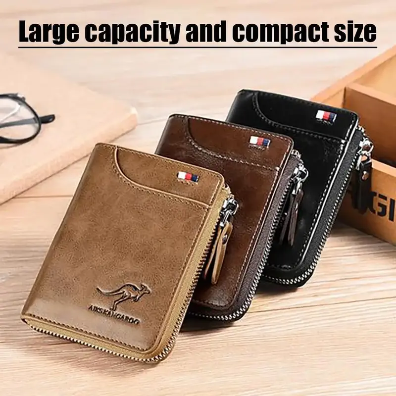 Men’s Wallet, Leather Wallet, Billfold, Gift for Men, Husband, Boyfriend, Son, Large Capacity with Multi Card Slots, RFID A...