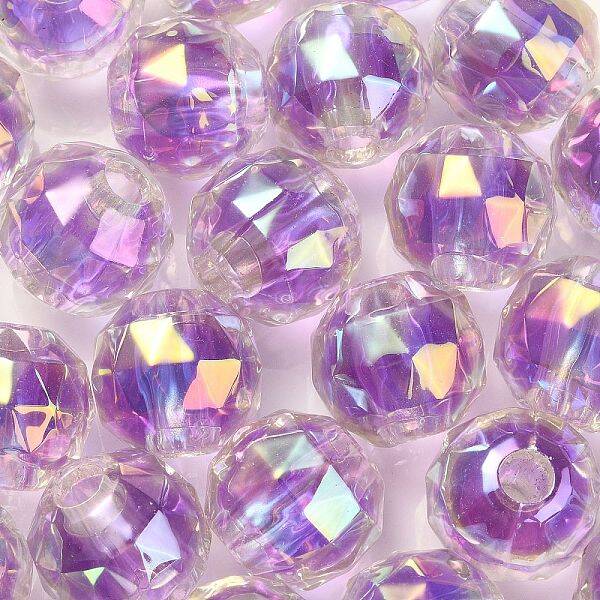 UV Plating Transparent Acrylic European Beads