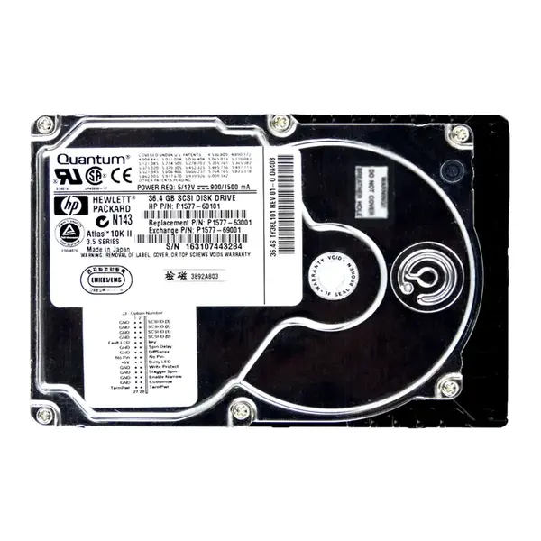 P1577-63001 HP 36.4GB Ultra-160 SCSI 10000 3.5-inch Hard Drive
