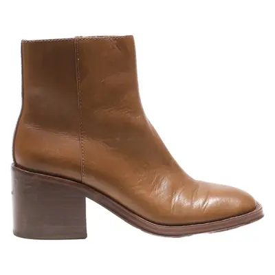 LOEFFLER RANDALL Ankle Boots Brown Leather Womens UK 5.5