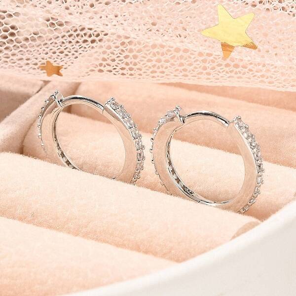 Rack Plating Brass Micro Pave Cubic Zirconia Hoop Earrings