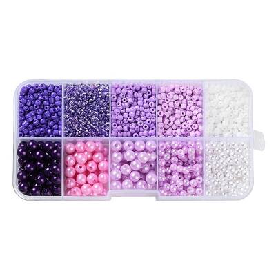 DIY 10 Grids ABS Plastic & Glass Seed Beads Jewelry Making Finding Beads Kits