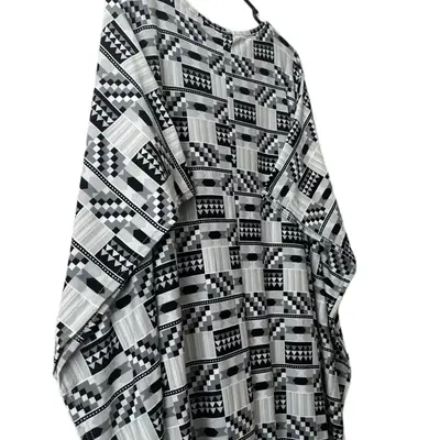 Plus Size Kaftan Dress - Casual Dress for Women with Patterned Design for Spring, Summer, Beach Vacations & Home Wear