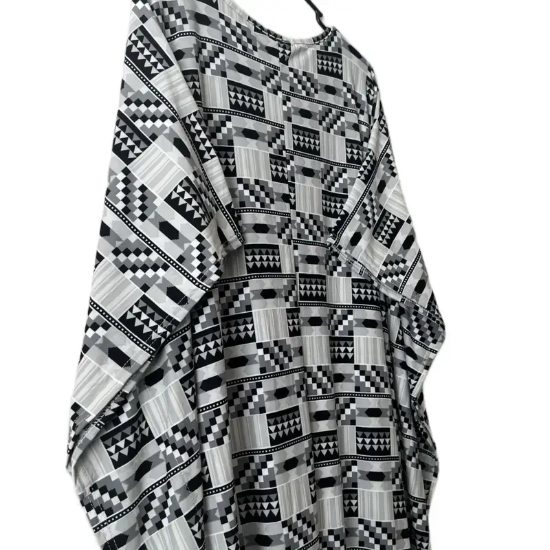 Plus Size Kaftan Dress - Casual Dress for Women with Patterned Design for Spring, Summer, Beach Vacations & Home Wear