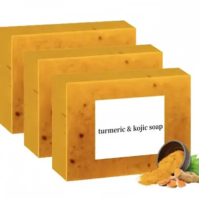 3PCS Lemon Turmeric KojicAcid Soap, Turmeric & Kojic Acid Brightening Soap, DarkSpot Remover, Kojic Acid Soap, Soap Body Care...