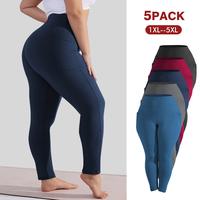 5PCS Soft Leggings for Women High Waisted Tummy Control with Pockets  Workout Yoga - Womenswear