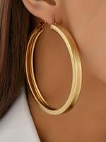 Women's Punk Style Minimalist Hoop Earrings, Trendy Exaggerated Round Shape Hoop Earrings, Chic Gorgeous Jewelry As Gift for ...
