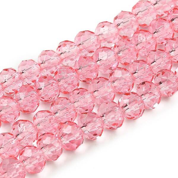 Transparent Baking Paint Glass Beads Strands