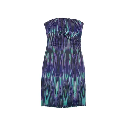 KAREN MILLEN Abstract Mini Dress Blue Sleeveless Short Womens UK 10