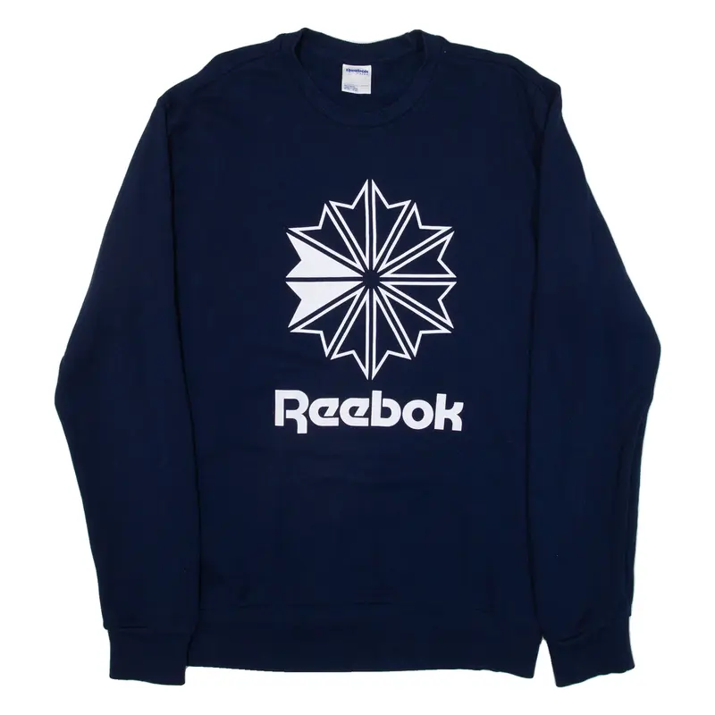 REEBOK Mens Sweatshirt Blue L