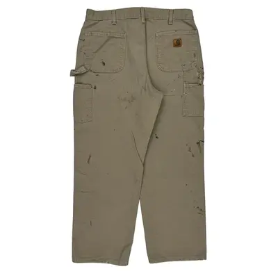 Carhartt Carpenter Trousers - 36? Waist Beige Cotton