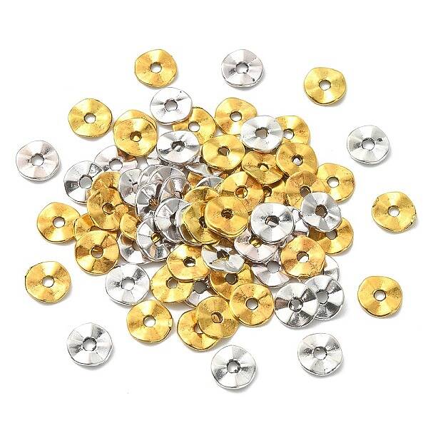 100Pcs 2 Colors Tibetan Style Wavy Spacer Beads