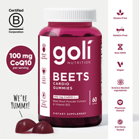 Goli Beets Cardio Gummy - Beet Root Extract & 100mg CoQ10, Gluten-Free, Vegan, Non-GMO, and Gelatin-Free. Nature's Great Supe...