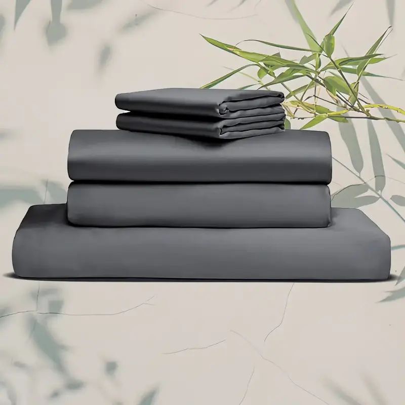 Cherryarn Bamboo Sheets Set 4 Piece , Luxuriously Soft Luxury Bedding Sheets & Pillowcases, 15 Inch Deep Pocket, Machine Wash...