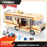 【TOKMOC】66002,Yellow Rvs Building Block Set,Upgraded Creative yellow bus Building Brick,Classic Camper Van gift Toy Suita...