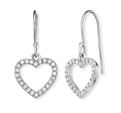 Engelsrufer Orecchini Pendenti In Argento Cuore Con Zirconi Ere-Heashin-Zih