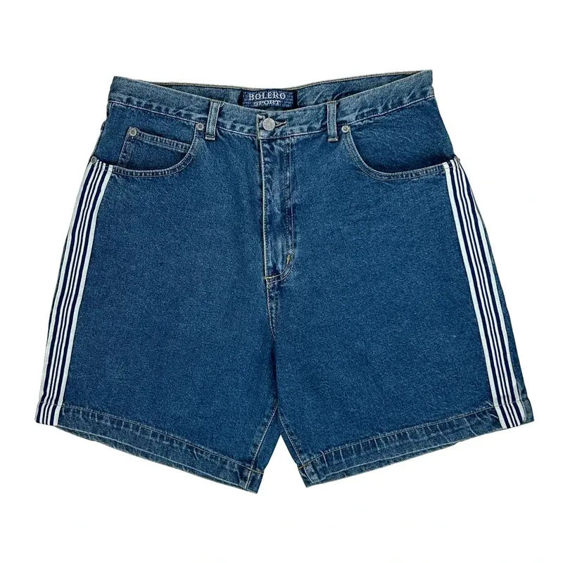 Hip Hop Bolero Sport Denim Shorts - 34W 7L Blue Cotton