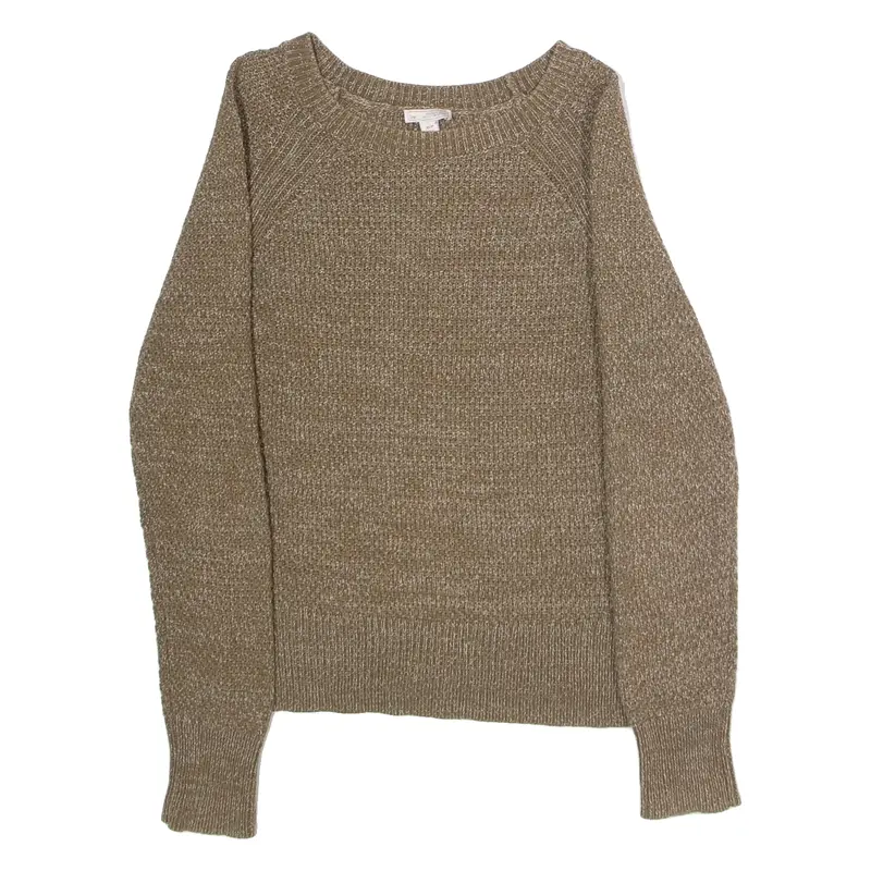 GAP Womens Patterned Jumper Green Crew Neck Tight Knit XS