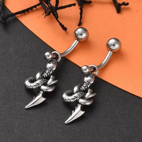 Snake 316 Surgical Stainless Steel Dangle Belly Button Rings