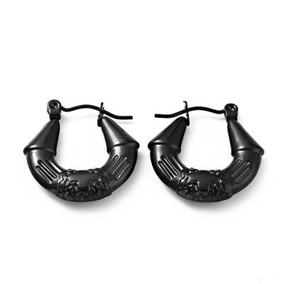 Ion Plating(IP) 304 Stainless Steel Twist Teardrop with Cross Hoop Earrings for Women
