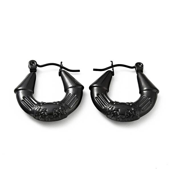 Ion Plating(IP) 304 Stainless Steel Twist Teardrop with Cross Hoop Earrings for Women