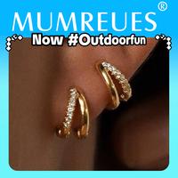 MUMREUES Gold Hoop Earrings for Women,14K Gold Plated Huggie Hoop Earrings for Gifts Springtok Outdoorfun
