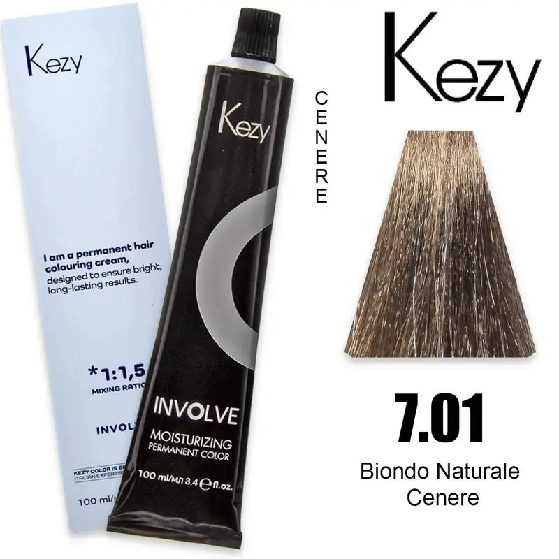 Kezy involve color 100 ml blonde naturale ash 7.01