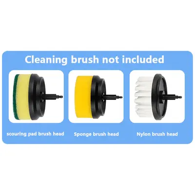 Electric Cleaning Brush Multifunctional Scouring Pad | style: Threeheaded brush | quantity: 1PC