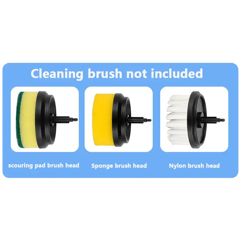 Electric Cleaning Brush Multifunctional Scouring Pad | style: Threeheaded brush | quantity: 1PC