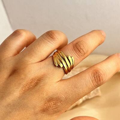 304 Stainless Steel Open Cuff Rings for Women