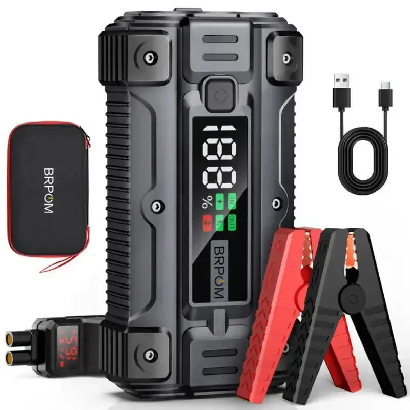 2024 NEW BRPOM 6000A (Up to All Gas or 8.5L Diesel Engine) 12V Car Battery Jump Starter Pack, Fast Charging Smart Car Batter...