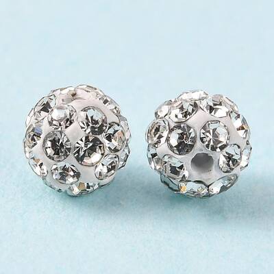 Polymer Clay Rhinestone Beads