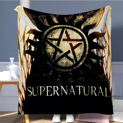 Supernatural Pattern Blanket, Soft Comfortable Throw Blanket, Warm Napping Blanket for Home Office Travel Camping, Bedroom Ac...