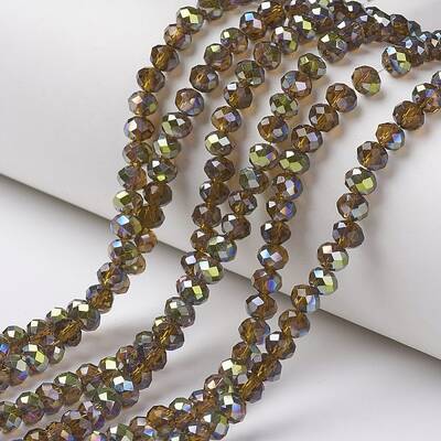 Electroplate Transparent Glass Beads Strands