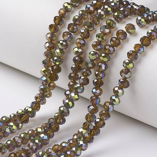 Electroplate Transparent Glass Beads Strands