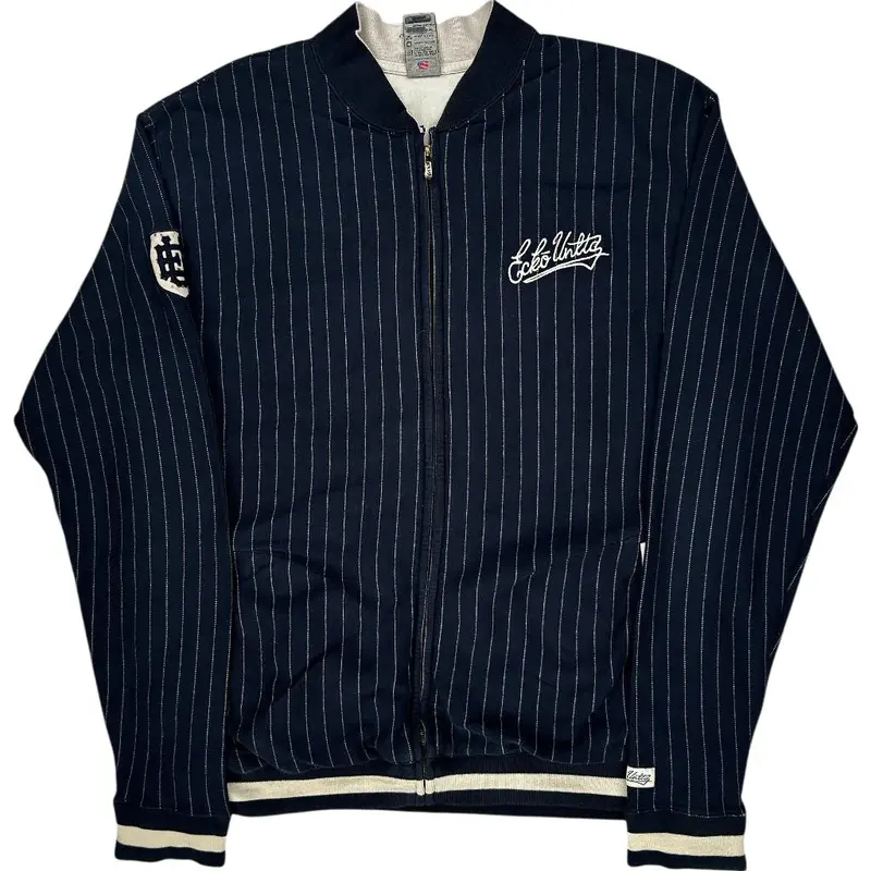 Ecko Unltd Pinstripe Jacket - XL - Navy Cotton Blend