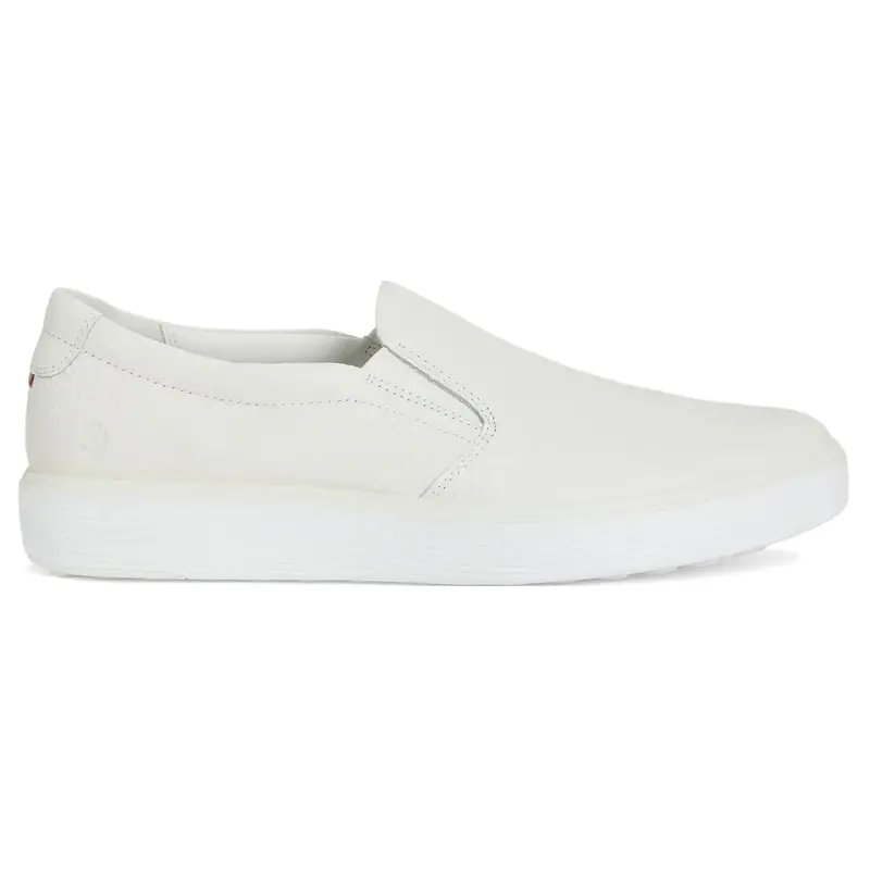 Ecco Soft 60 219253 Leather Women's Slip On Shoes - White - Size:US 8-8.5 Women