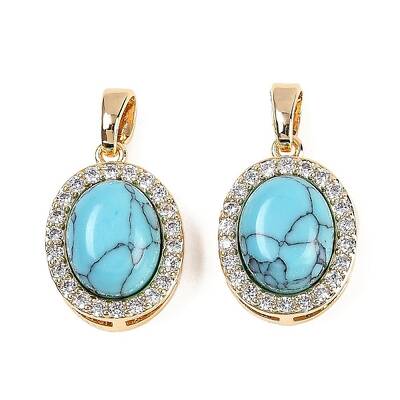 Synthetic Turquoise(Dyed) Oval Pendants