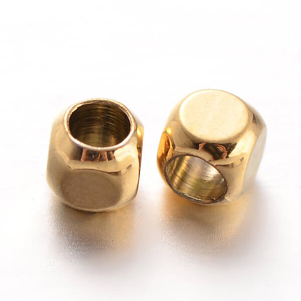 Cube Brass Spacer Beads