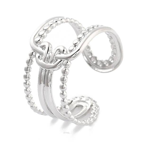 Non-Tarnish 304 Stainless Steel Oval Open Cuff Rings for Women