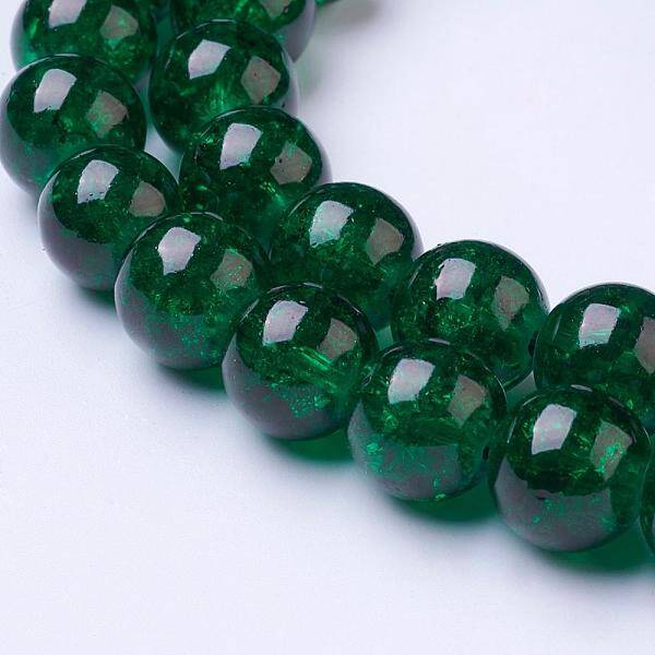 Spray Painted Crackle Glass Beads Strands