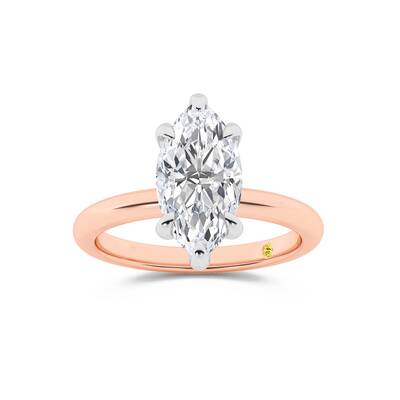 Fez Lab Grown Hidden Halo Marquise Shape Diamond Engagement RIng | 14K Rose Gold 3 1/10 ct. tw.