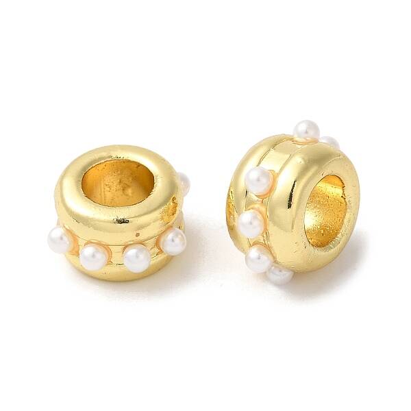 Rack Plating Brass with ABS Pearl Beads