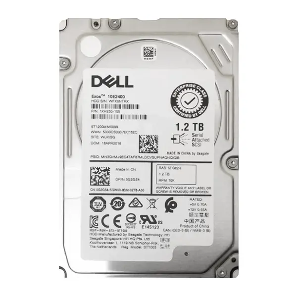0G2G54 Dell 1.2TB 12Gb/s SAS 10000 2.5-Inch Hard Drive
