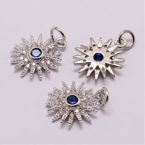 Brass Micro Pave Cubic Zirconia Charms
