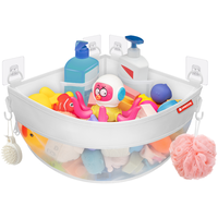UNEEDE 4.32 Gallons Corner Mounted Bath Toy Storage Holder,Bathtub Toy Storage Organizer,Mesh Shower Caddy for Bathtub Toy Or...