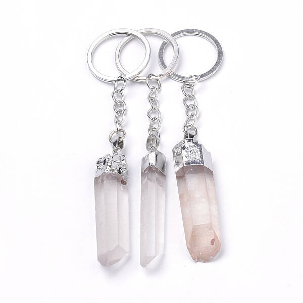 Natural Crystal Quartz Keychain