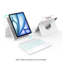 accrosoo 360° Full Protect Rotatable & Detachable Magnetic Keyboard Case with Trackpad & 7 Backlits for iPad Air 11 inch 202...