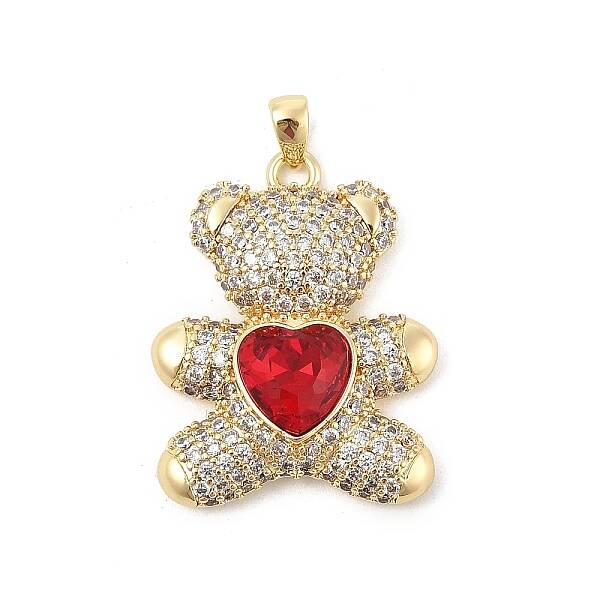 Brass Micro Pave Cubic Zirconia Pendants
