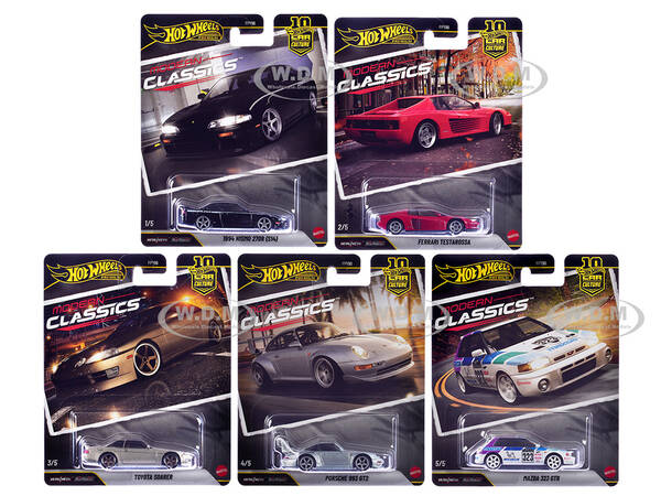 Modern Classics 5 piece Set Car Culture 10th Anniversary 2026 Series S Diecast Model Cars by Hot Wheels